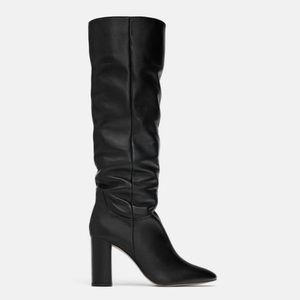 KNEE-HIGH LEATHER BOOTS • ZARA